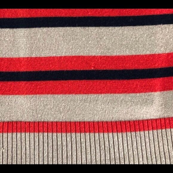 Cache V Neck Stripe Button Up Cardigan Sweater - Picture 8 of 12